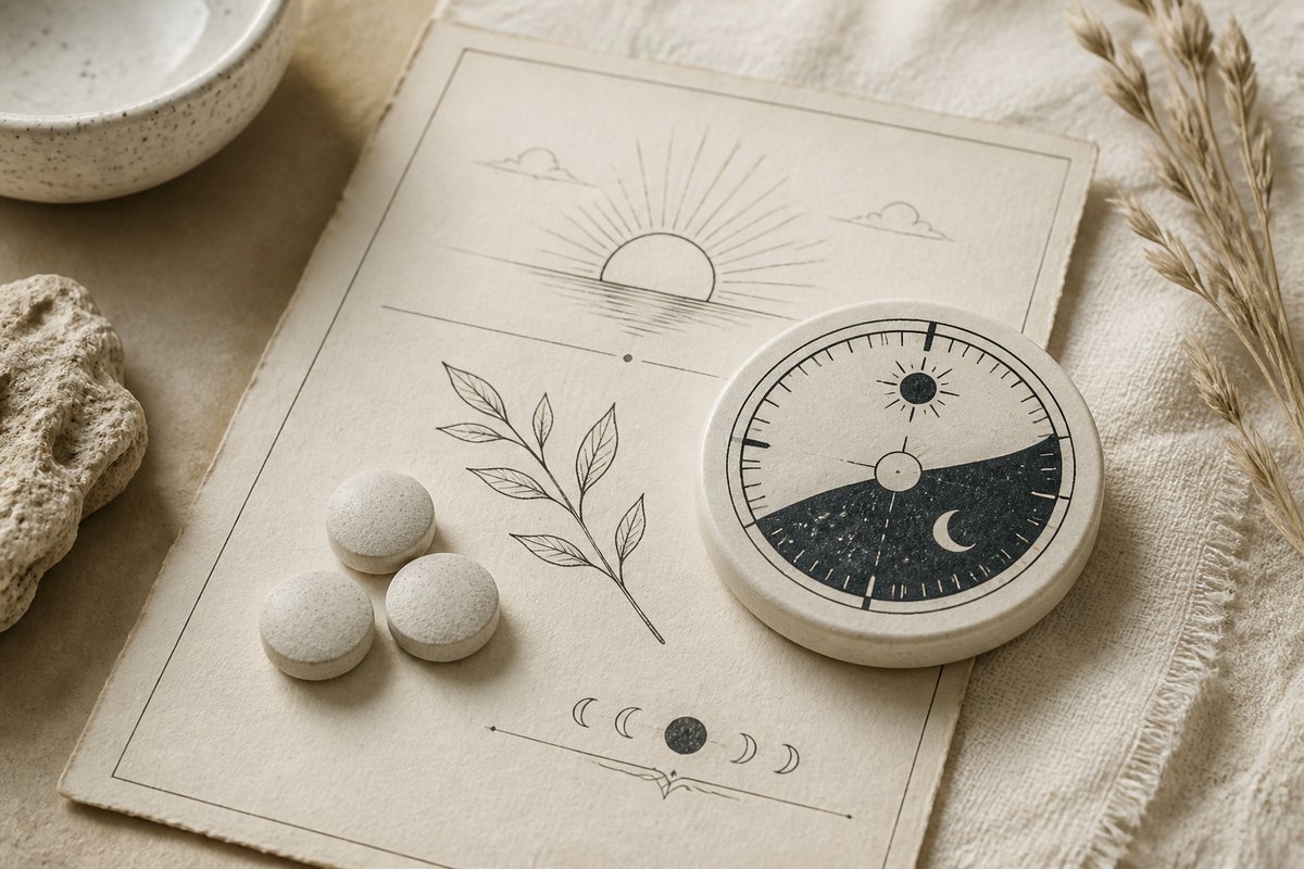 Night-shift clock beside 100 mg modafinil