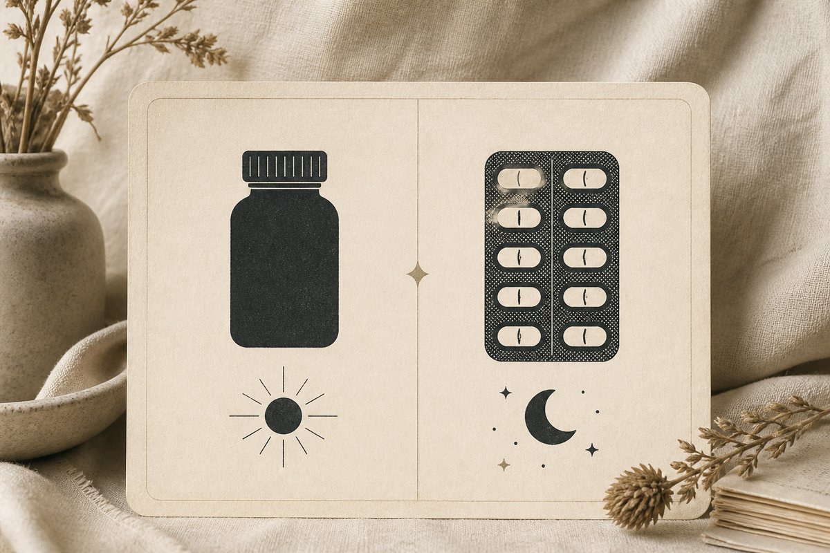 Daily 2.5 mg bottle facing a 10 mg weekend chip