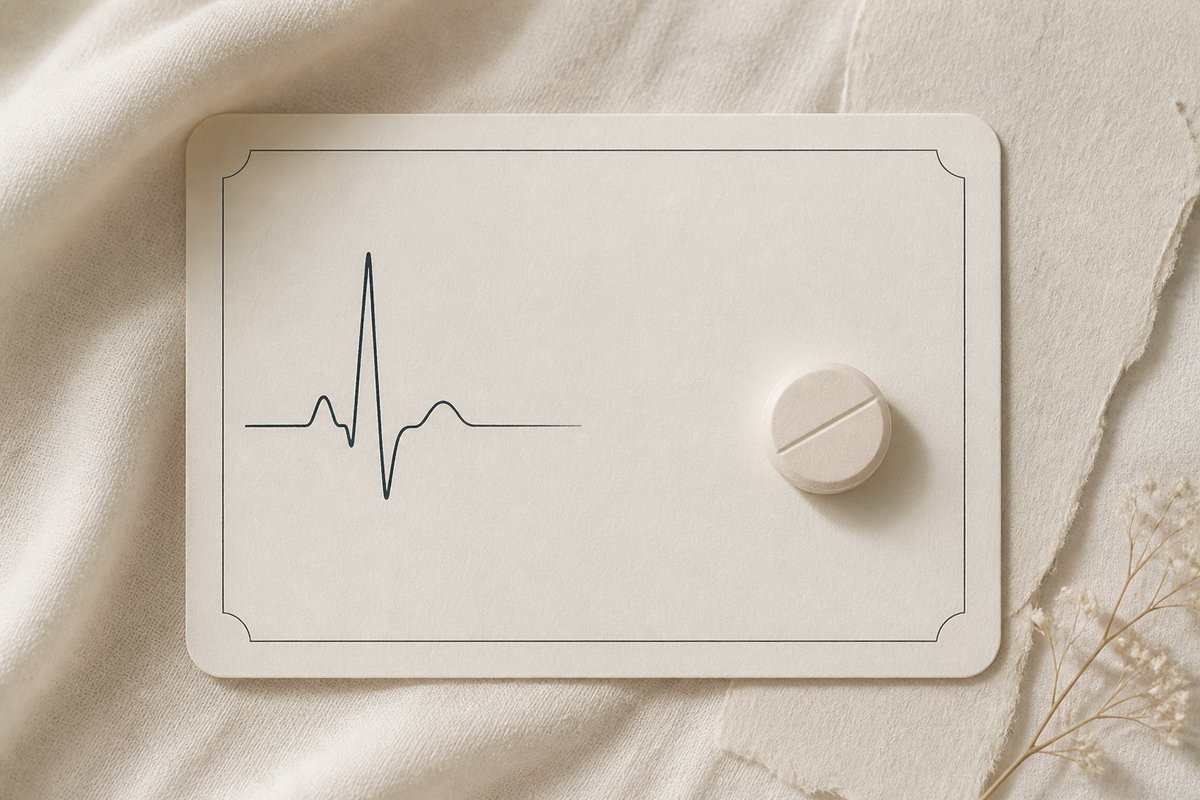 ECG stroke beside a 20 mg vardenafil tablet